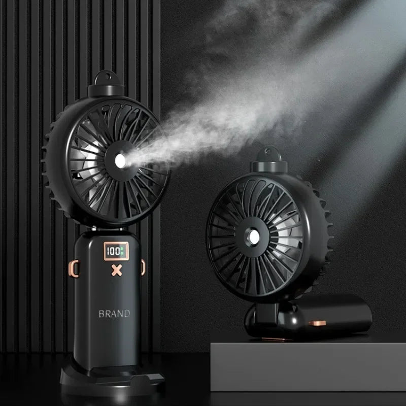 Mini Handheld Small Fan Portable Desk Misting Fan USB Rechargeable Portable Small Air Cooler Cooling Spray Humidifier Fan