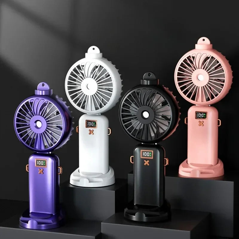 Mini Handheld Small Fan Portable Desk Misting Fan USB Rechargeable Portable Small Air Cooler Cooling Spray Humidifier Fan