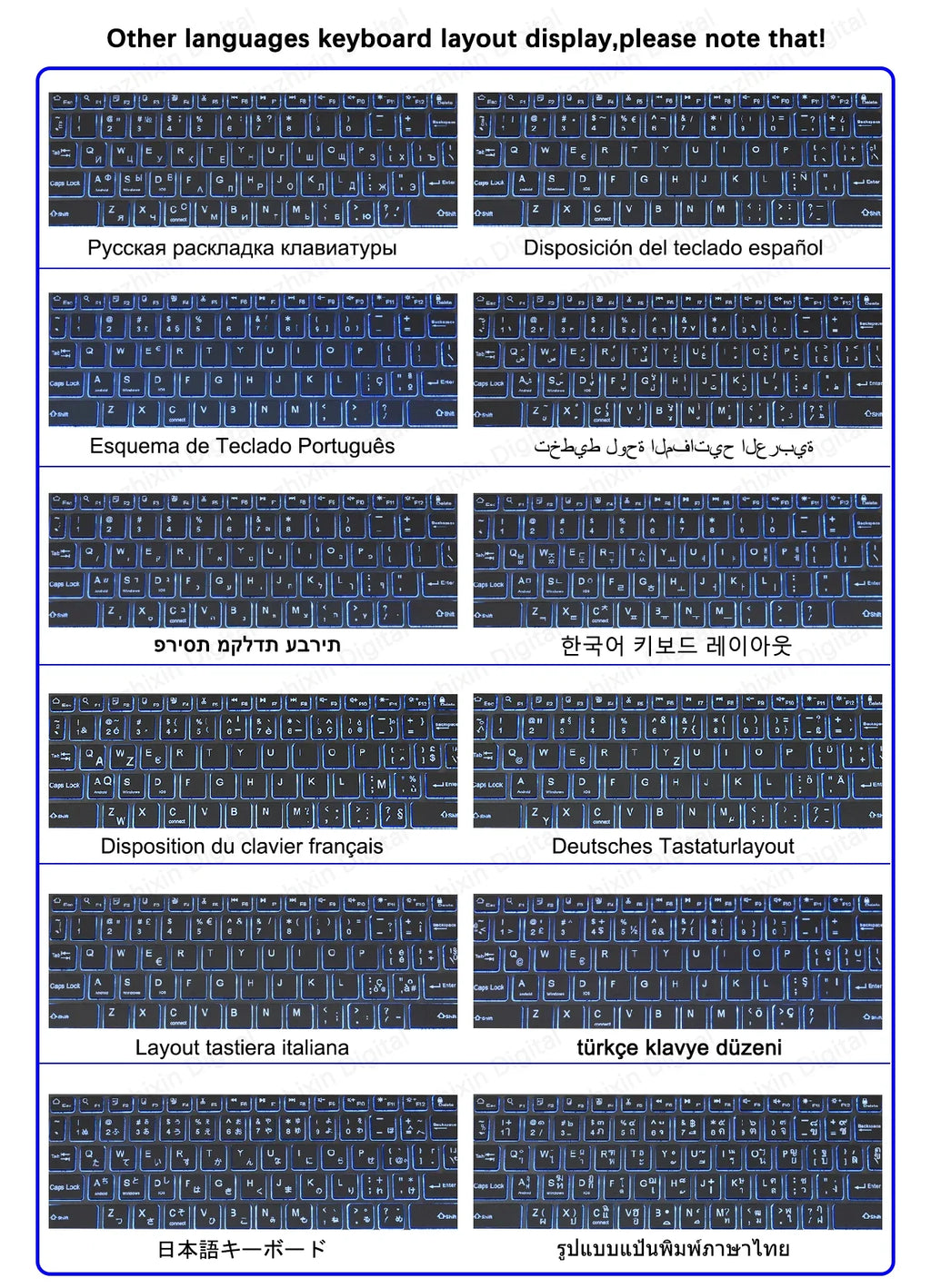 10Inch Backlit RGB Bluetooth Keyboard Wireless Mouse Mini for Spanish Russian Keyboard RGB Backlit Rechargeable Keyboard Mouse