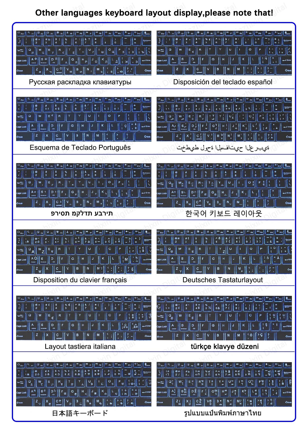 10Inch Backlit RGB Bluetooth Keyboard Wireless Mouse Mini for Spanish Russian Keyboard RGB Backlit Rechargeable Keyboard Mouse