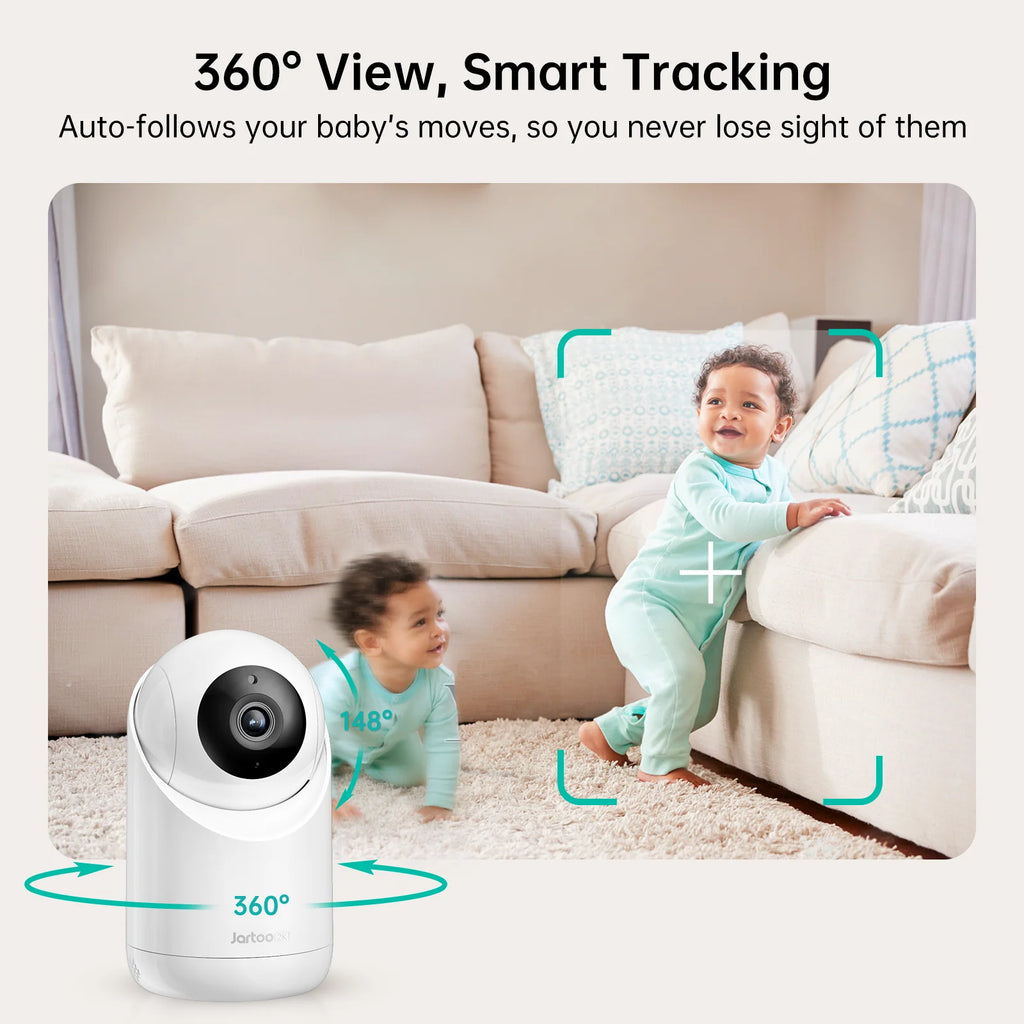 2K Video Baby Monitor, 3000Ft Long Range No Wifi Baby Monitor with 2 Cameras and Audio, 5.5" Split Display, AI Cry Detect, IR Night Vision, 2-Way Audio, 6000Mah