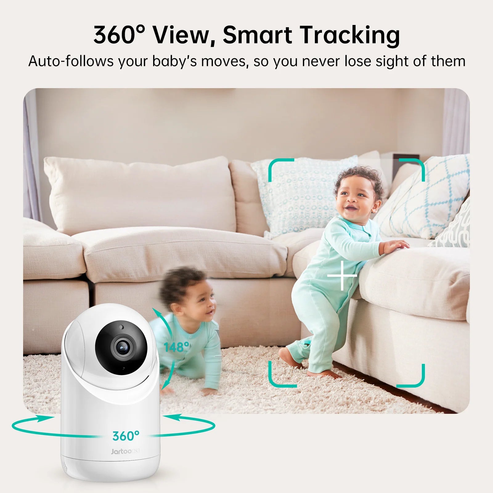 2K Video Baby Monitor, 3000Ft Long Range No Wifi Baby Monitor with 2 Cameras and Audio, 5.5" Split Display, AI Cry Detect, IR Night Vision, 2-Way Audio, 6000Mah