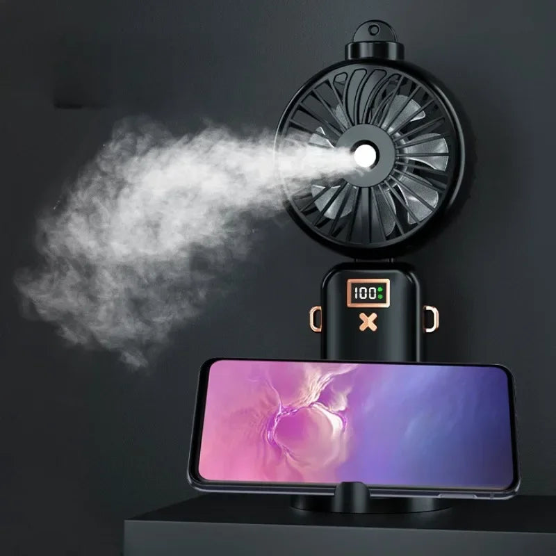Mini Handheld Small Fan Portable Desk Misting Fan USB Rechargeable Portable Small Air Cooler Cooling Spray Humidifier Fan